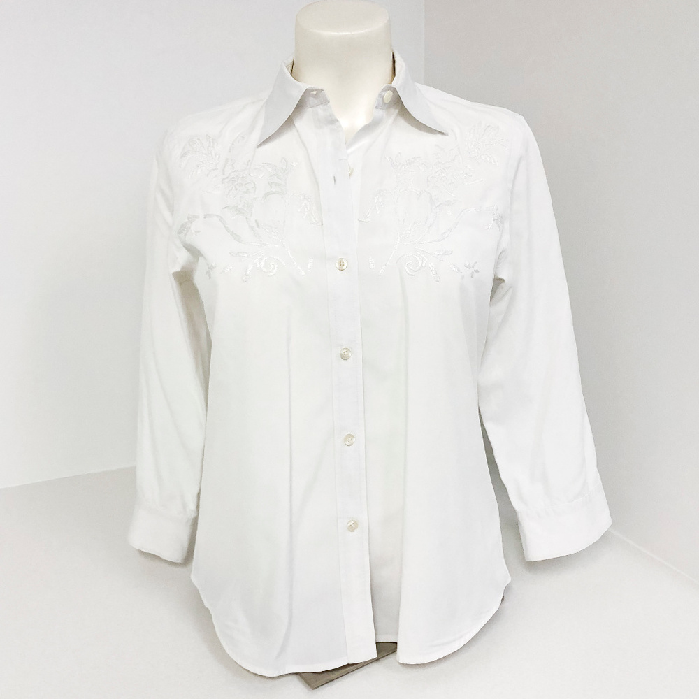 Lauren Ralph Lauren Vintage Green Label Embroidered Blouse